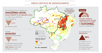 Mapa das áreas mais devastadas pelo avanço do desmatamento - Foto: MapBiomas